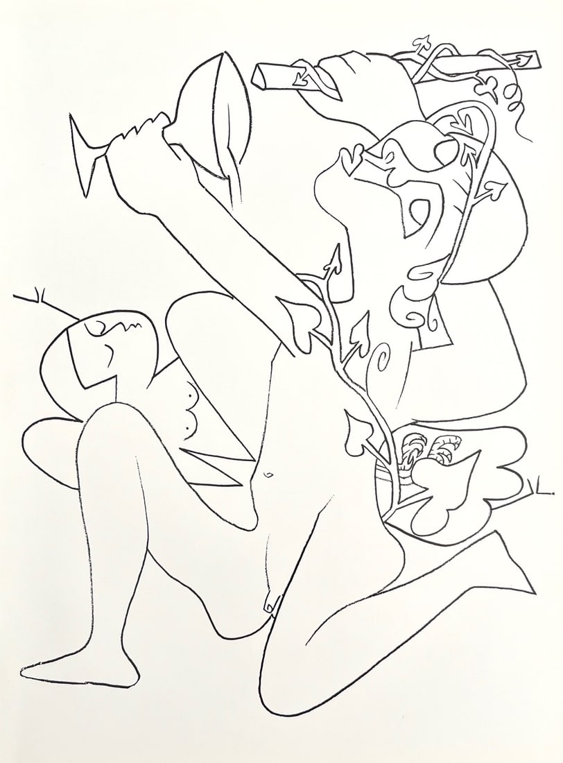 Francoise Gilot Lithograph Magical Rod 1975: Title: Francoise Gilot Lithograph Magical Rod 1975 Description: Artist: Françoise Gilot \nCountry: France \nTitle: Magical Rod \nMedium: Lithograph \nMarks: Not signed, not numbered \npaper size: 12.