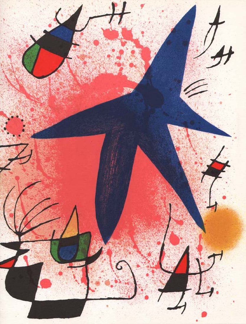 Joan Miro Original Lithograph V1-1 Mourlot 1970: Title: Joan Miro Original Lithograph V1-1 Mourlot 1970 Description: Artist: Joan Miro \nCountry: Spain \nTitle: Untitled Vol 1-1 \nMedium: Original Lithograph \nMarks: Not signed not numbered \nSize: 