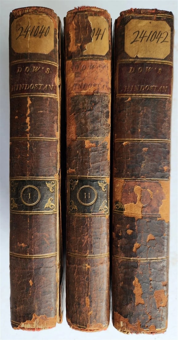 1792 HISTORY of HINDOSTAN 3 VOLUMES antique ILLUSTRATED w/ PLATES & MAP (1 of 19)