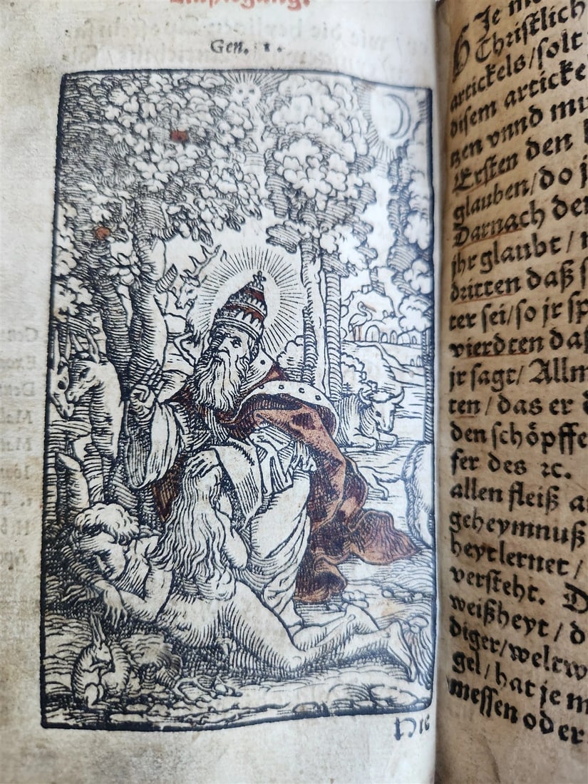 1551 ILLUSTRATED CATECHISM by inquisitor-general of Mentz & Cologne antique (1 of 20)