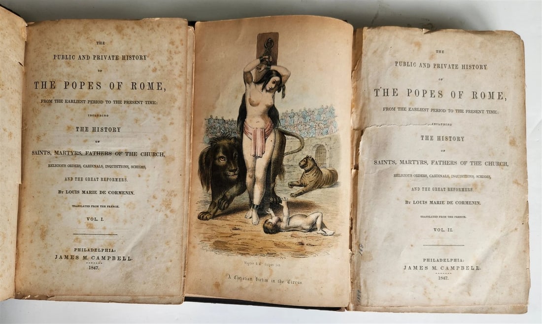 1847 PUBLIC & PRIVATE HISTORY of POPES of ROME illustrated ANTIQUE in English: PUBLIC and PRIVATE HISTORY of the POPES of ROME from the earliest period to the present time, including the history of saints, martyrs, fathers of the church, religious orders, cardinals, inquisitions
