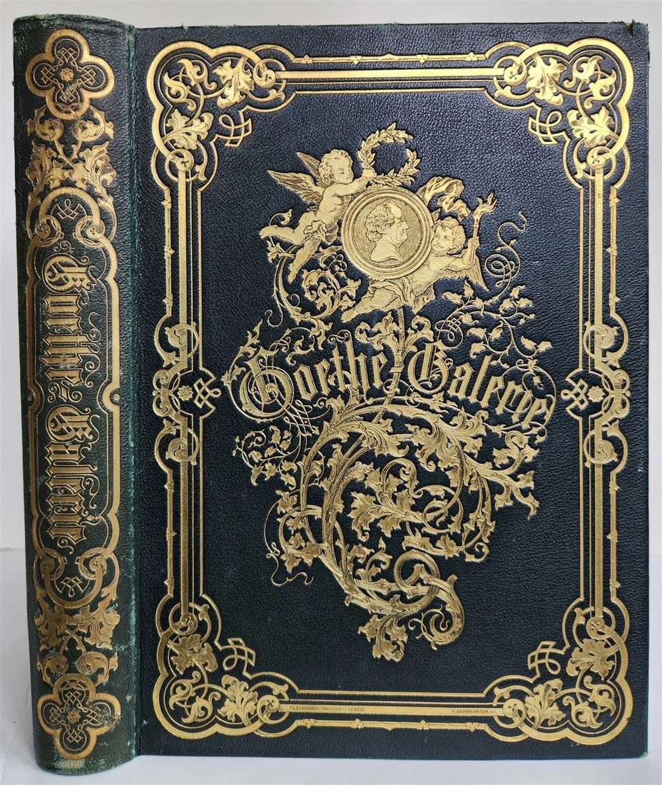 1864 GOETHE GALLERY ILLUSTRATED with 50 steel engravings ANTIQUE: GoetheGalerie. Charaktere aus Goethe's Werken (Goethe Gallery. Characters from Goethe's Works) by Friedrich Pecht Leipzig, Brockhaus; 1864 With 50 steel engravings. Original leather binding with rich 