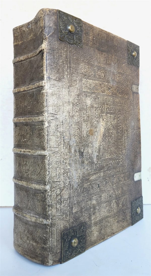 1755 BIBLE in GERMAN ANTIQUE illustrated PIGSKIN MASSIVE FOLIO w/ BRASS CORNERS: Biblia, Das ist: Die gantze Heilige Schrifft deÃŸ Alten und Neuen Testaments. Samt einer Vorrede Herrn J.M. Dillherrns. (Biblia, That is: The entire Holy Scripture of the Old and New Testame