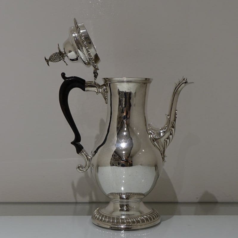 18th Century Antique George III Sterling Silver Coffee Pot London 1775 James Stamp - 10