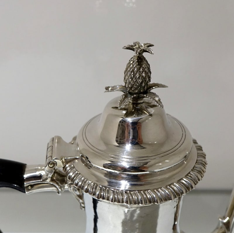 18th Century Antique George III Sterling Silver Coffee Pot London 1775 James Stamp - 11