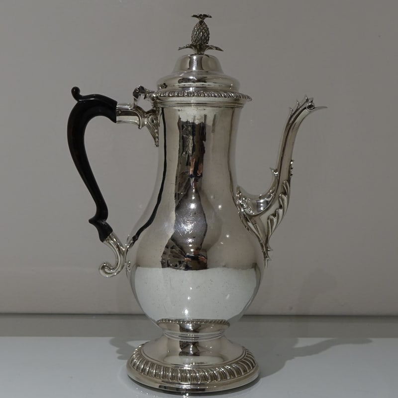 18th Century Antique George III Sterling Silver Coffee Pot London 1775 James Stamp - 2