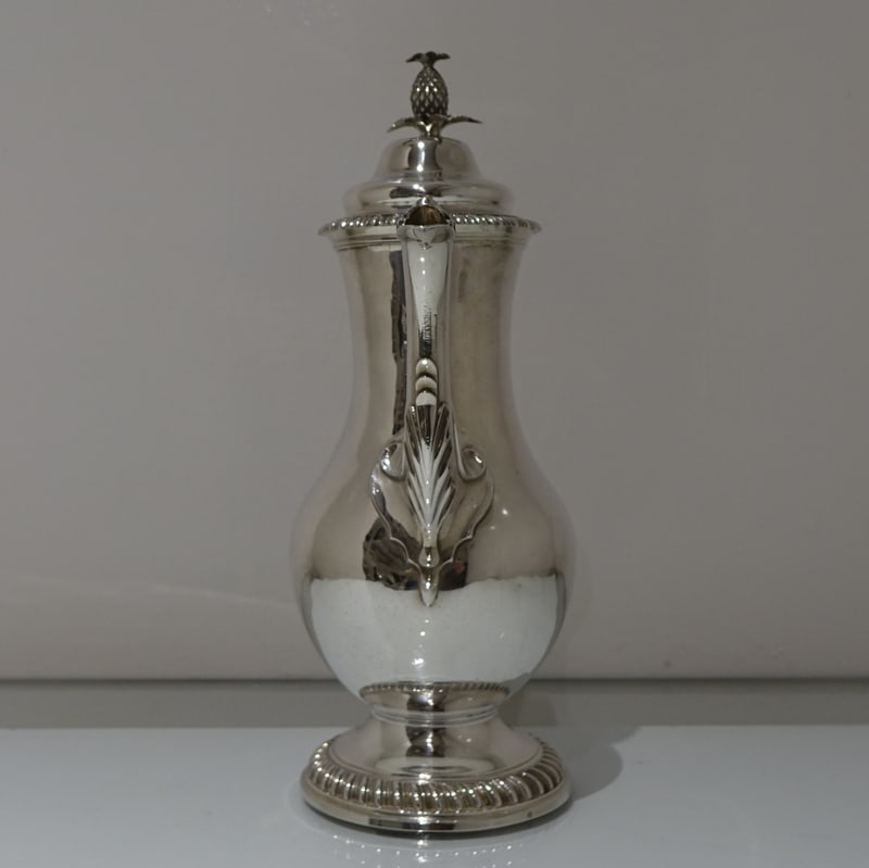 18th Century Antique George III Sterling Silver Coffee Pot London 1775 James Stamp - 4