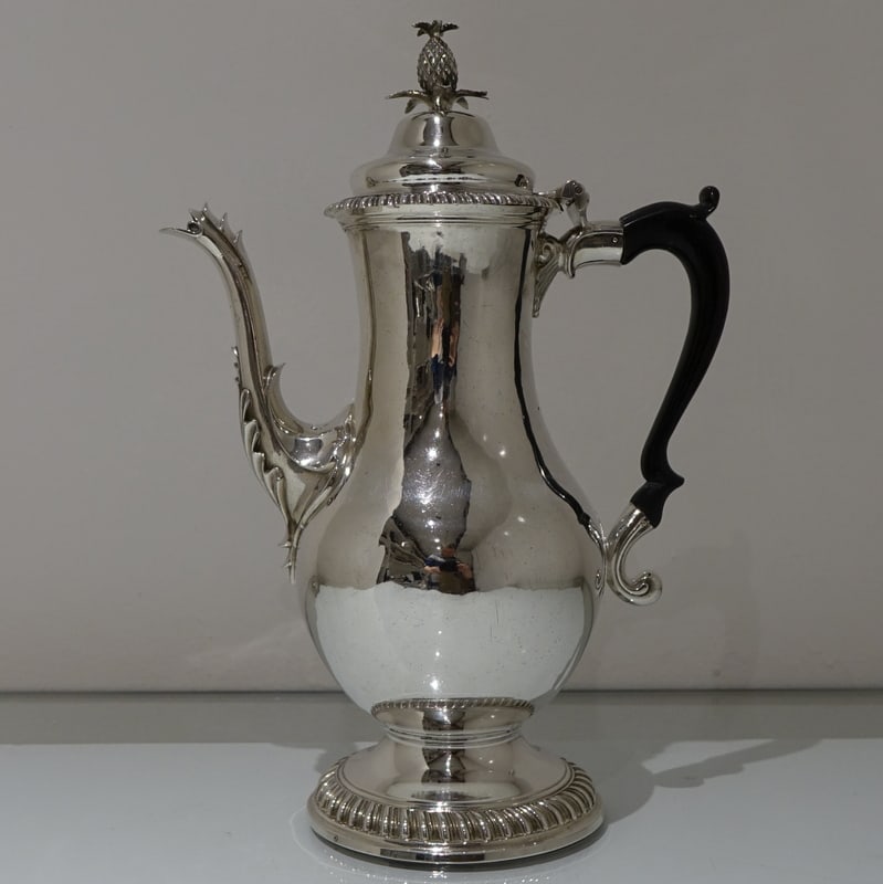 18th Century Antique George III Sterling Silver Coffee Pot London 1775 James Stamp - 5