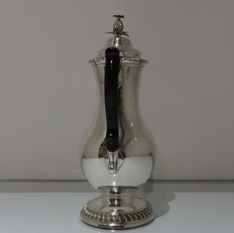 18th Century Antique George III Sterling Silver Coffee Pot London 1775 James Stamp - 6