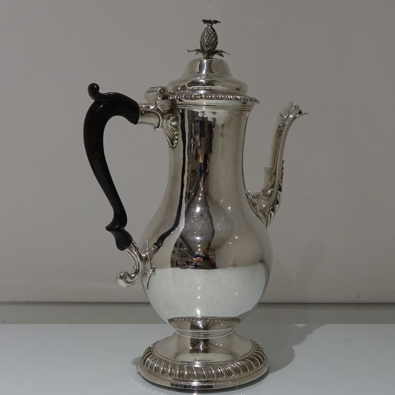18th Century Antique George III Sterling Silver Coffee Pot London 1775 James Stamp - 7