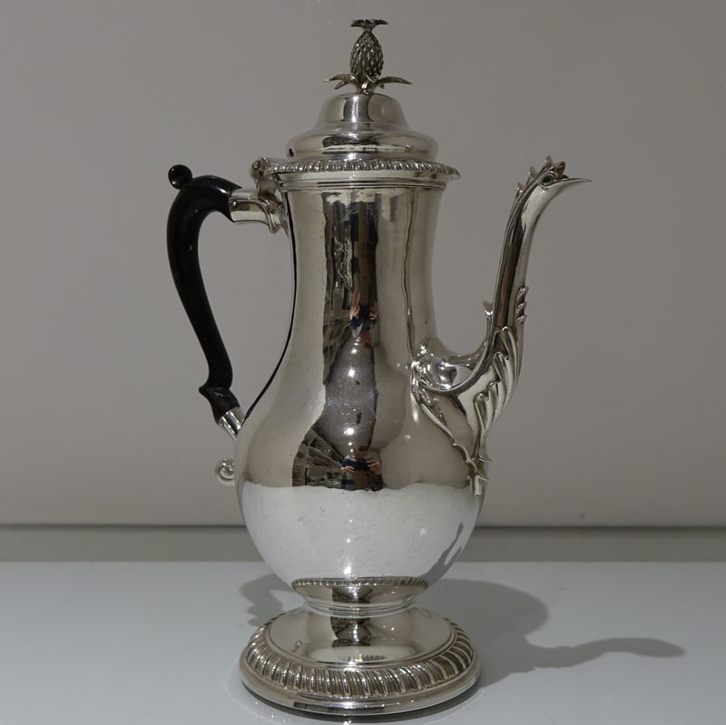 18th Century Antique George III Sterling Silver Coffee Pot London 1775 James Stamp - 8