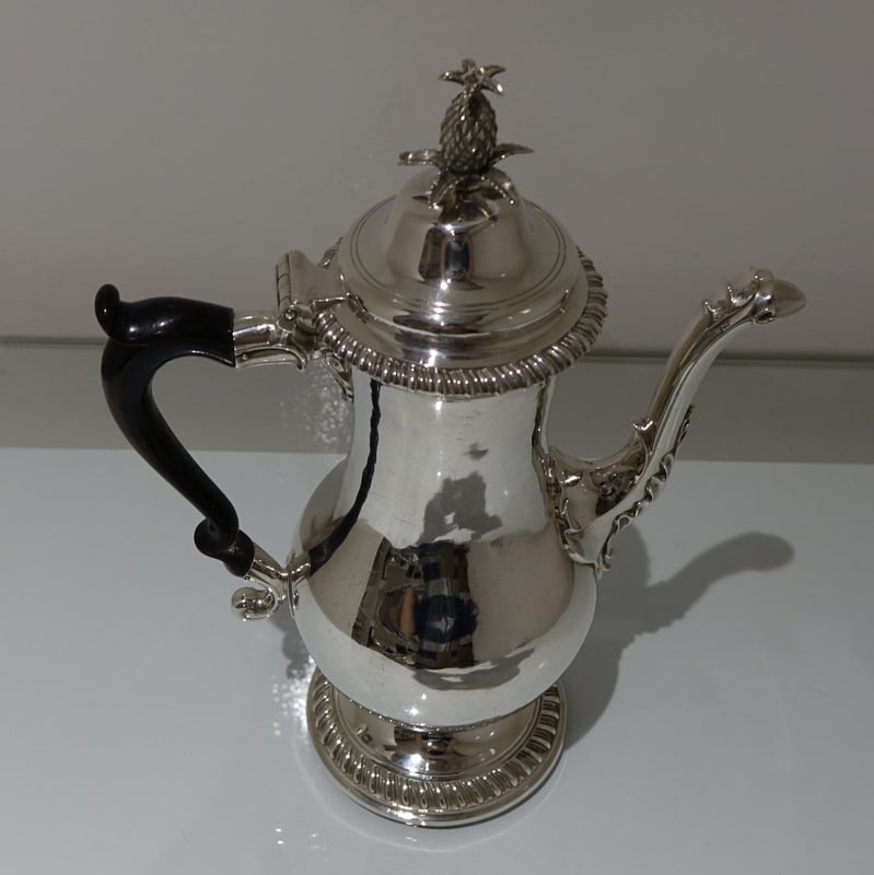 18th Century Antique George III Sterling Silver Coffee Pot London 1775 James Stamp - 9
