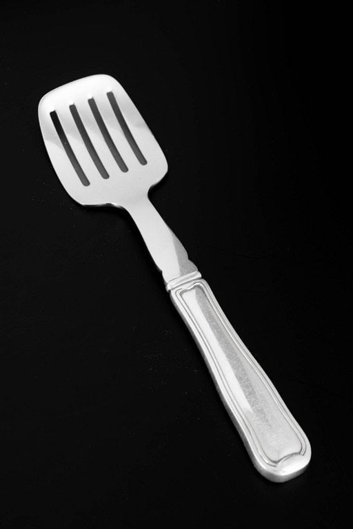 Georg Jensen, Denmark. Sardine fork in stainless steel and sterling silver. Produced after 1944.: Title:Georg Jensen, Denmark. Sardine fork in stainless steel and sterling silver. Produced after 1944. Description:Georg Jensen, sardine fork Old Danish. Sardine fork in stainless steel and sterling
