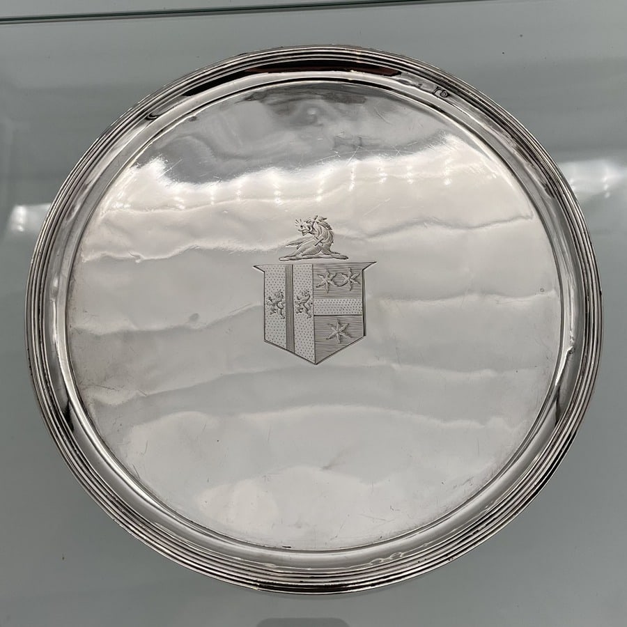 Early 19th Century Antique George III Pair Sterling Silver Salvers London 1802 Thomas Wallis II - 3