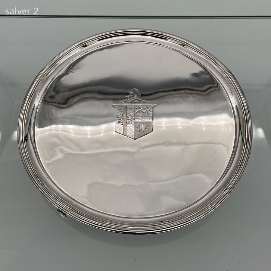 Early 19th Century Antique George III Pair Sterling Silver Salvers London 1802 Thomas Wallis II - 9