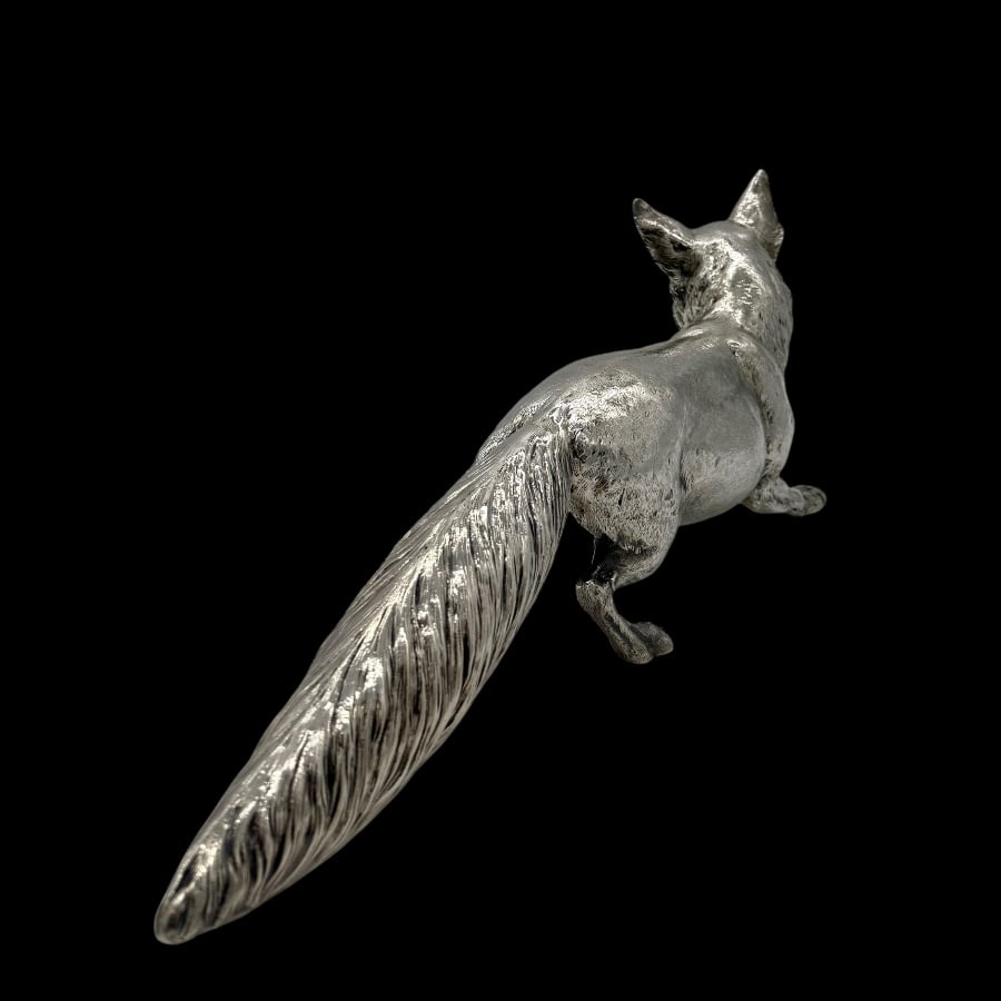 Mid 20th Century Large Modern Sterling Silver Fox Import Marks London 1965 JMR - 4