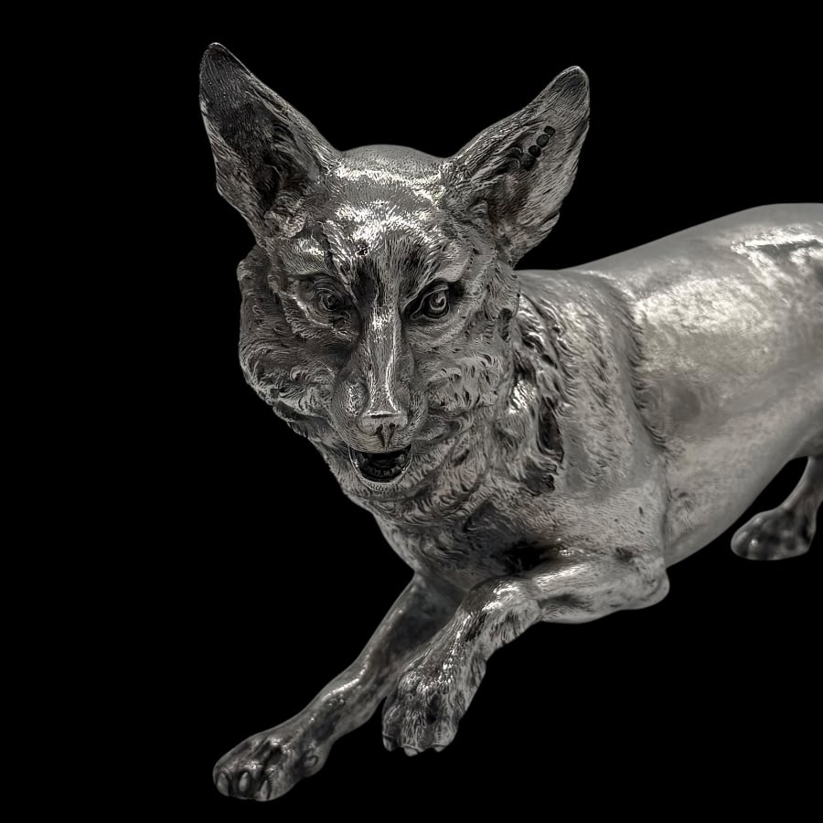 Mid 20th Century Large Modern Sterling Silver Fox Import Marks London 1965 JMR - 6