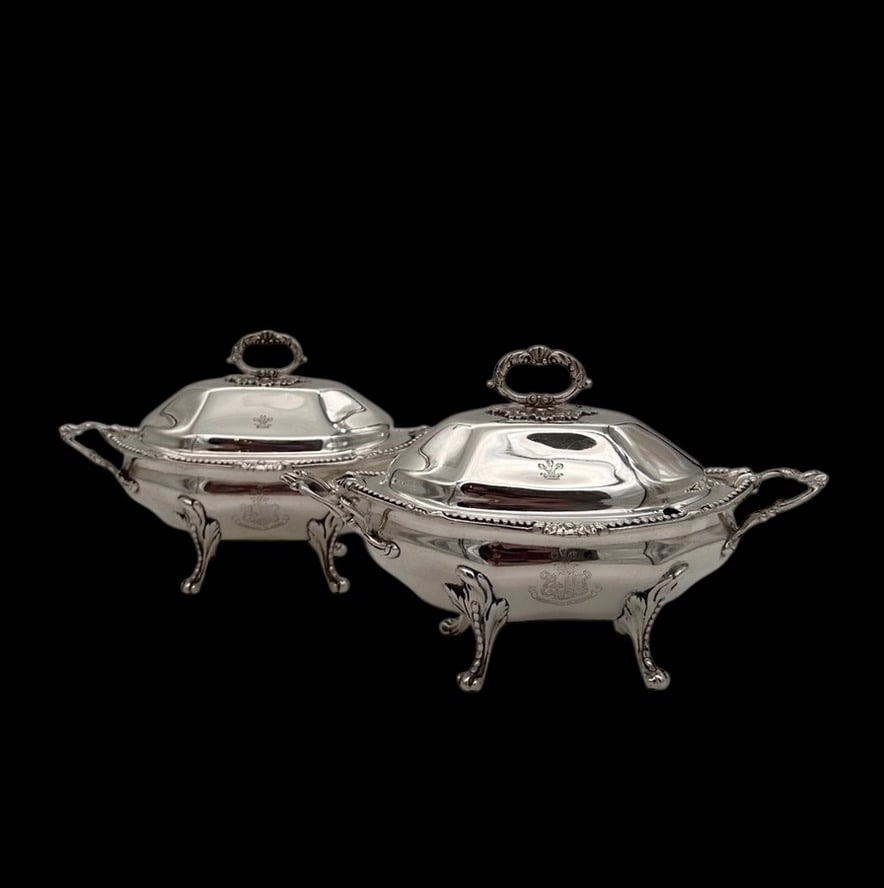 Early 19th Century Antique George IV Silver Pair Sauce Tureens London 1823 William Stroud (1 of 15)