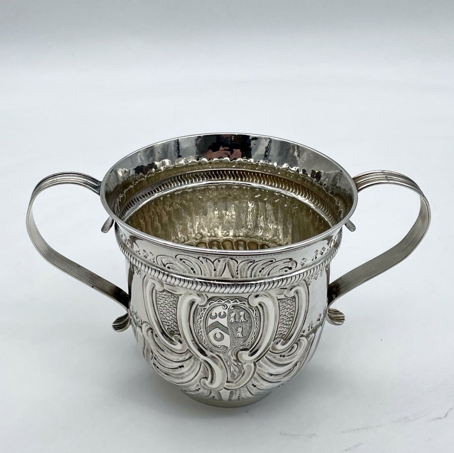 Mid 18th Century Antique George III Silver Porringer London 1762 Fuller White - 2