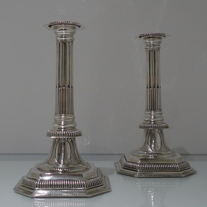 19th Century Antique Victorian Sterling Silver Pair Candlesticks London 1889 Charles Stuart Harris - 2