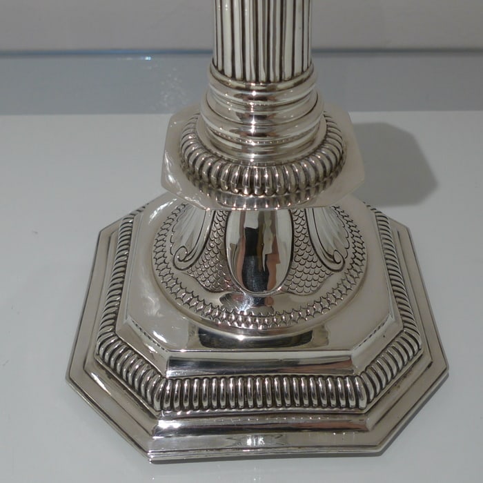 19th Century Antique Victorian Sterling Silver Pair Candlesticks London 1889 Charles Stuart Harris - 5