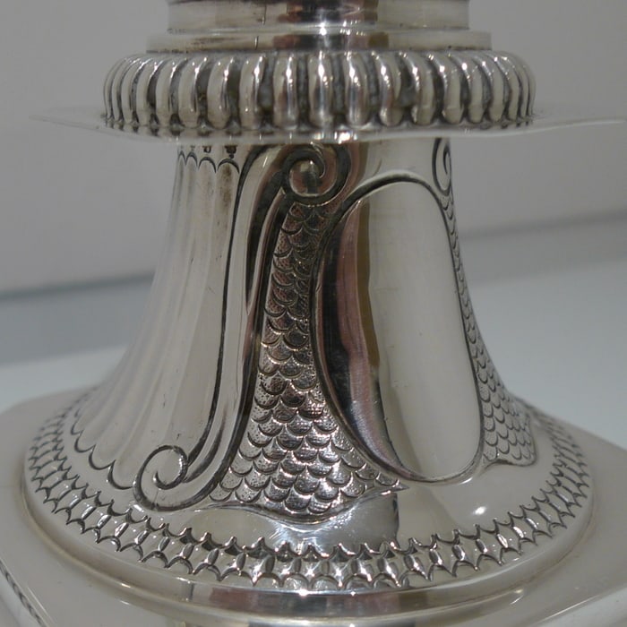 19th Century Antique Victorian Sterling Silver Pair Candlesticks London 1889 Charles Stuart Harris - 7