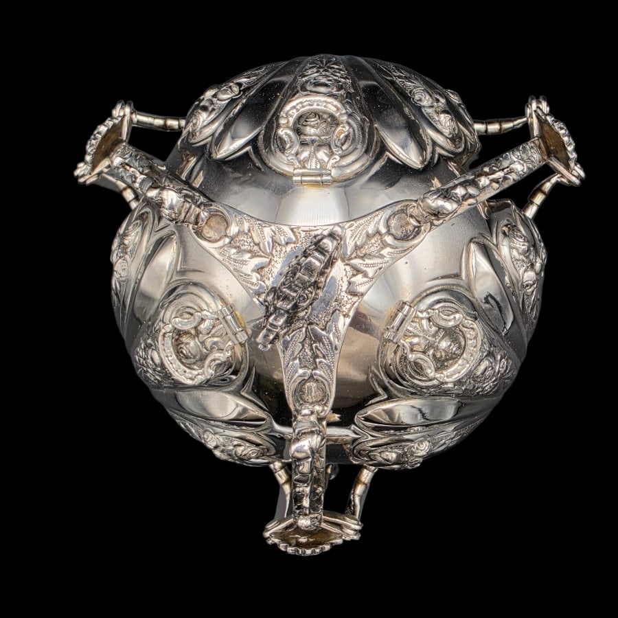 Early 19th Century Antique Continental Silver Triple Folding Biscuit Box German Circa 1890 Hanau - 4
