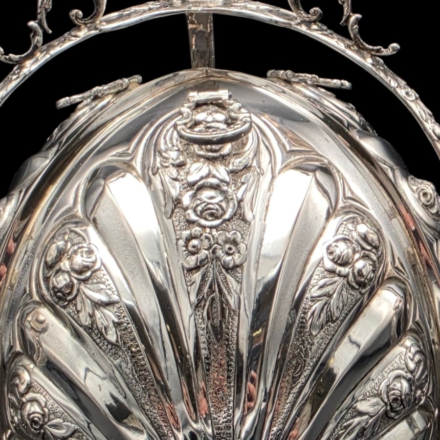 Early 19th Century Antique Continental Silver Triple Folding Biscuit Box German Circa 1890 Hanau - 6