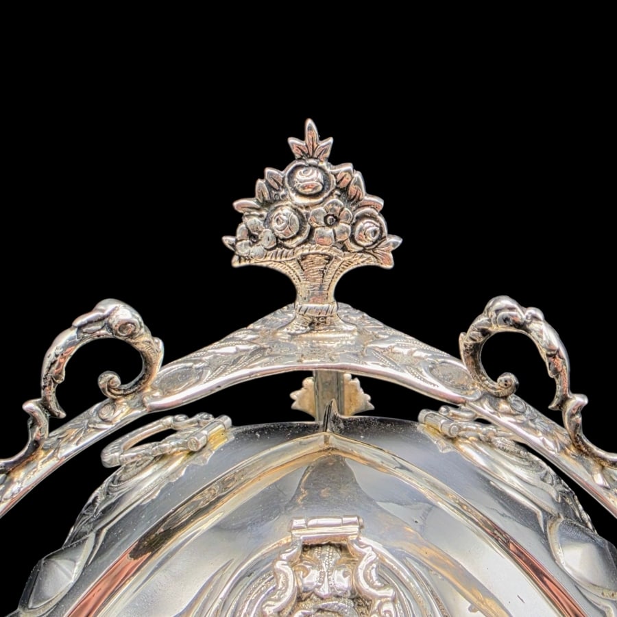 Early 19th Century Antique Continental Silver Triple Folding Biscuit Box German Circa 1890 Hanau - 7