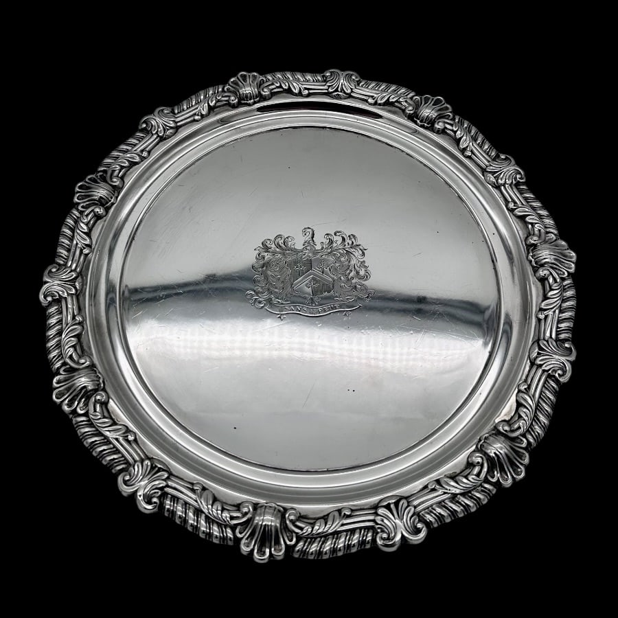 Early 19th Century Antique George III Silver Pair Salvers Sheffield 1812 S C Younge & Co - 2