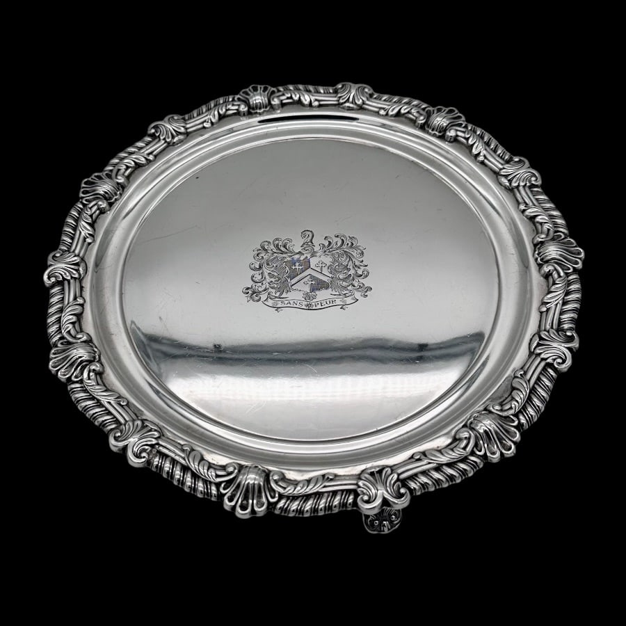 Early 19th Century Antique George III Silver Pair Salvers Sheffield 1812 S C Younge & Co - 3