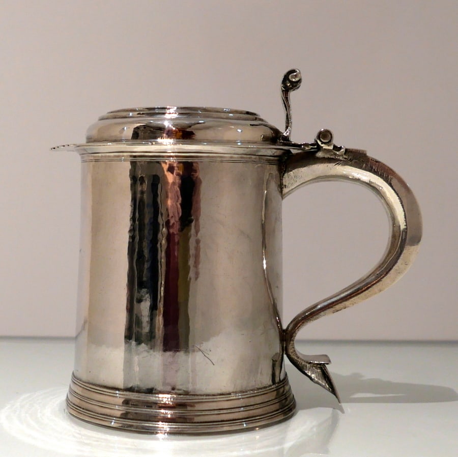Early 18th Century Antique Queen Anne Britannia Silver Lidded Tankard Exeter 1707 Richard or Joseph - 5