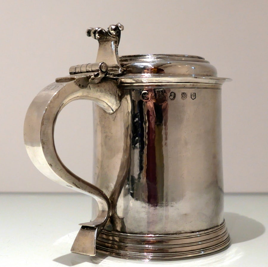 Early 18th Century Antique Queen Anne Britannia Silver Lidded Tankard Exeter 1707 Richard or Joseph - 6