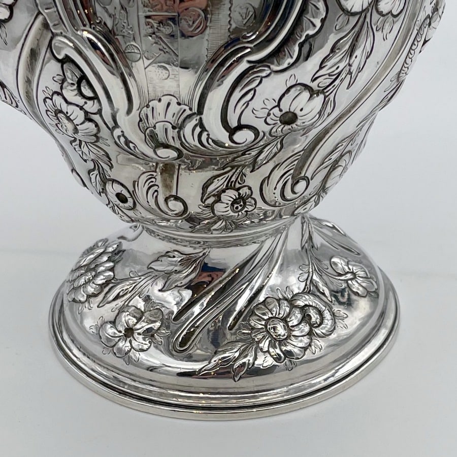 18th Century Antique George III Silver Coffee Pot London 1765 Augustin Le Sage - 9
