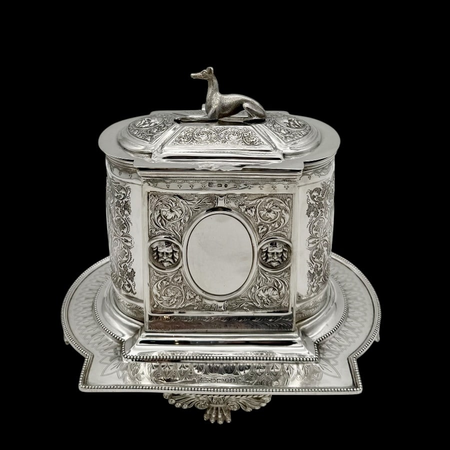 19th Century Antique Victorian Silver Large Biscuit Box Sheffield 1878 John Newton Mappin - 2