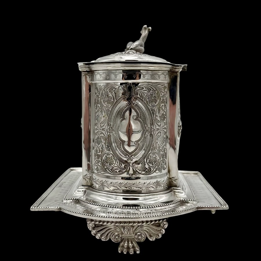19th Century Antique Victorian Silver Large Biscuit Box Sheffield 1878 John Newton Mappin - 3