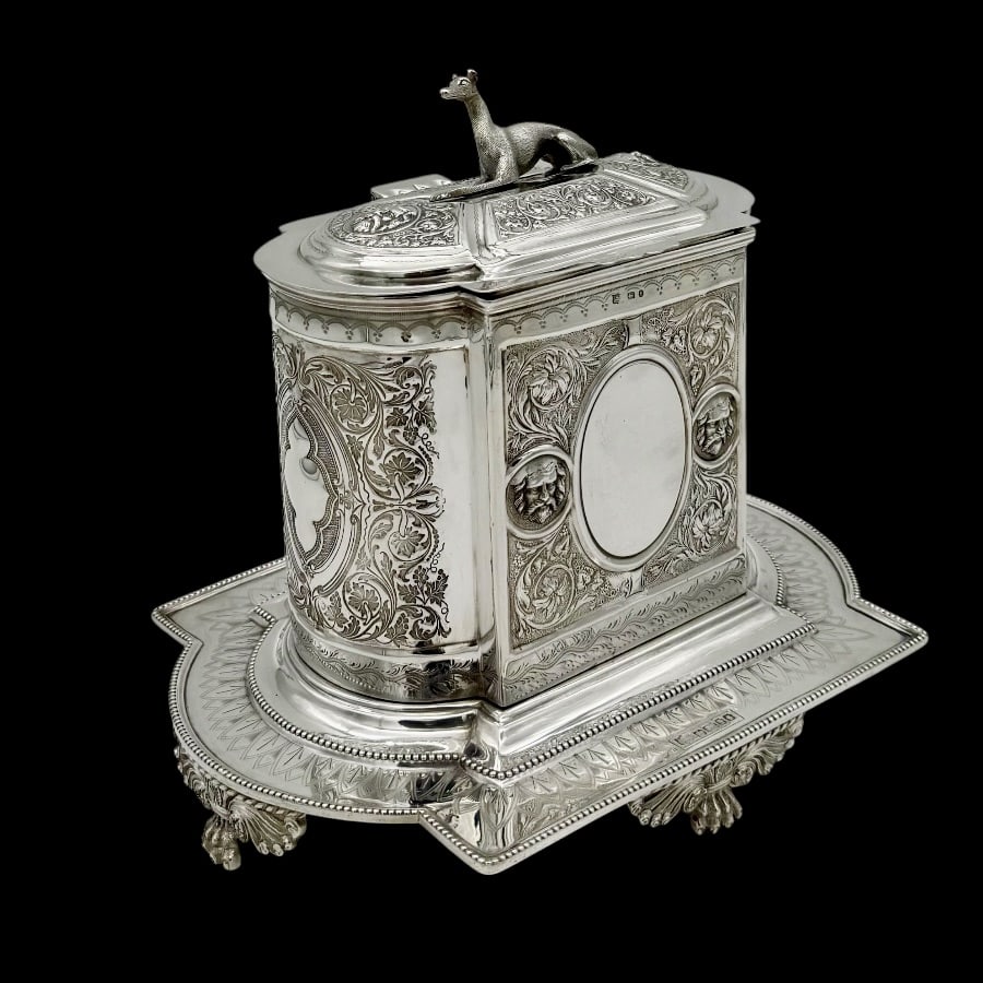 19th Century Antique Victorian Silver Large Biscuit Box Sheffield 1878 John Newton Mappin - 5