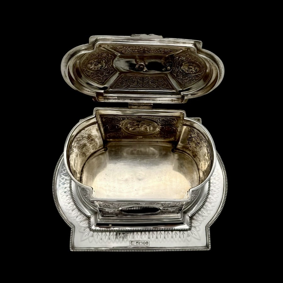 19th Century Antique Victorian Silver Large Biscuit Box Sheffield 1878 John Newton Mappin - 7