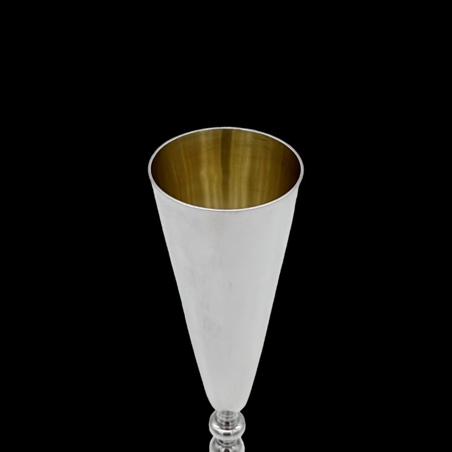 20th Century Modern Sterling Silver Champagne Flute London 1998 Asprey & Garrard - 6