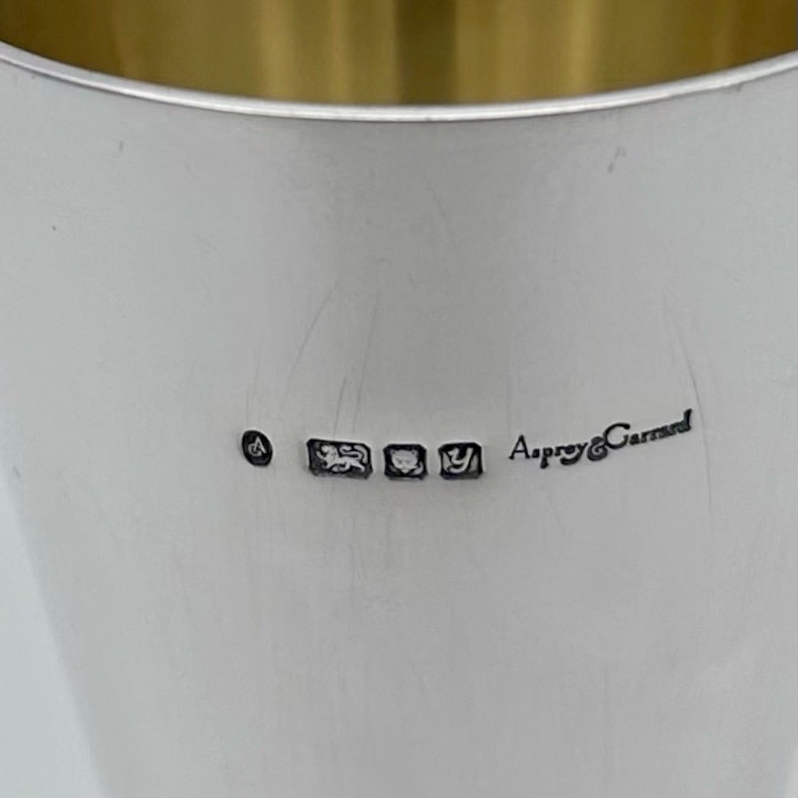 20th Century Modern Sterling Silver Champagne Flute London 1998 Asprey & Garrard - 7
