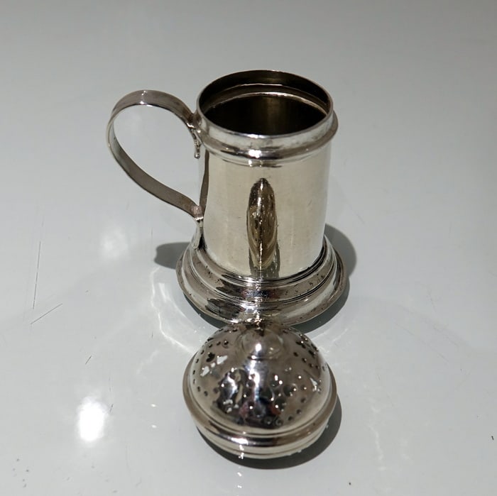 Early 18th Century Antique George II Sterling Silver Kitchen Pepper London 1730 Thomas Rush - 10