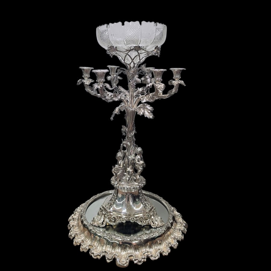 19th Century Antique Victorian Large Silver Centrepiece & Plateau London 1867 Alexander Macrae - 2