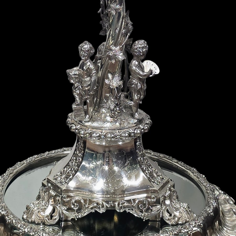 19th Century Antique Victorian Large Silver Centrepiece & Plateau London 1867 Alexander Macrae - 5