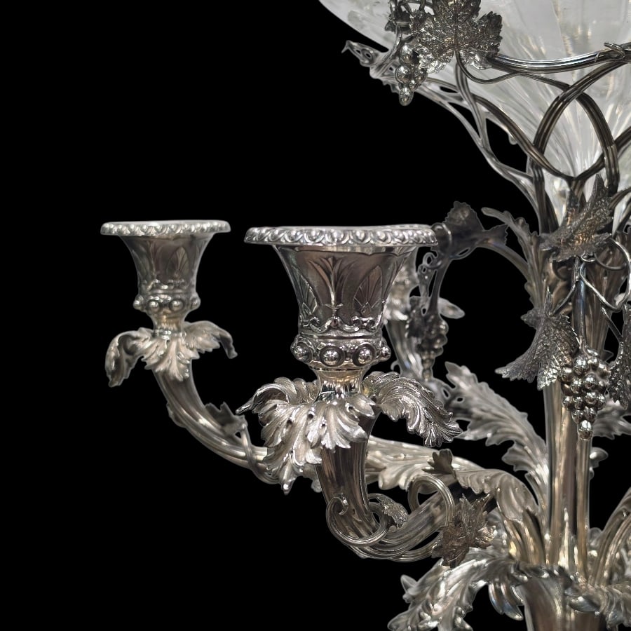 19th Century Antique Victorian Large Silver Centrepiece & Plateau London 1867 Alexander Macrae - 6