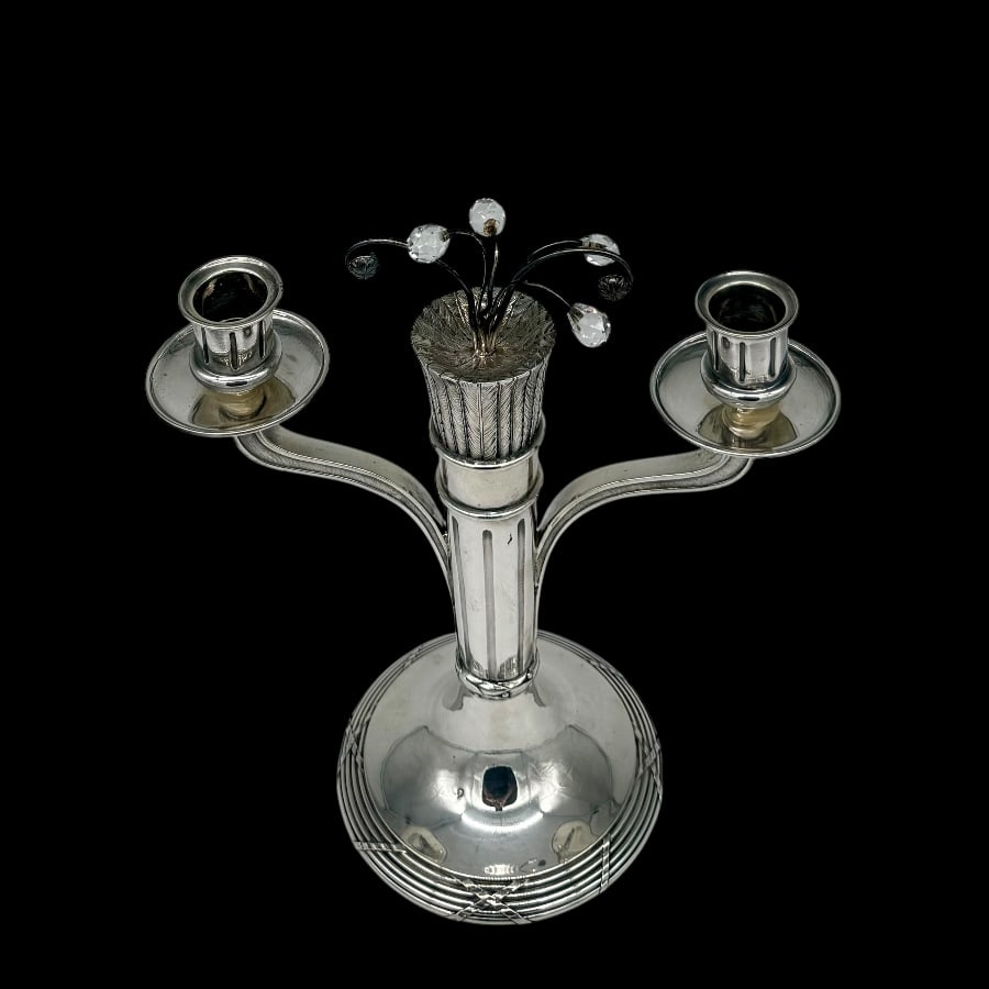 Early 20th Century Modern French Silver Pair Candelabra circa 1930 - 5