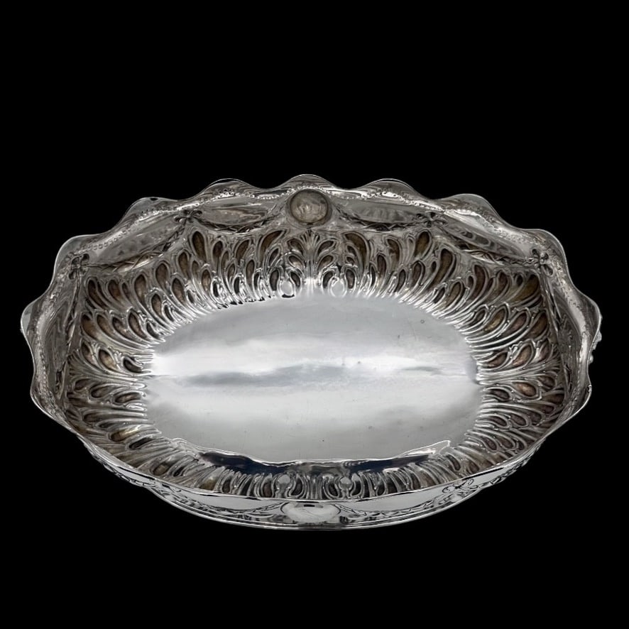 19th Century Antique Victorian Large Oval Sterling Silver Bowl London 1883 Martin Hall & Co Ltd - 5