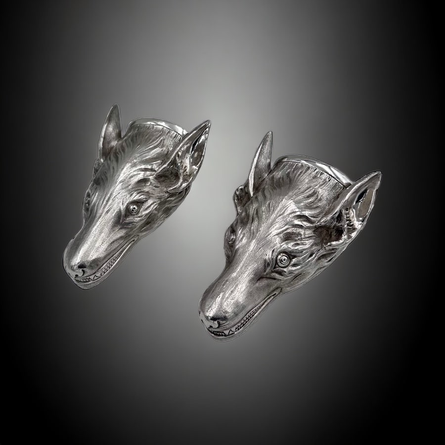 Early 19th Century Antique George III Silver Pair Fox Stirrup Cups London 1802 John Edwards - 2