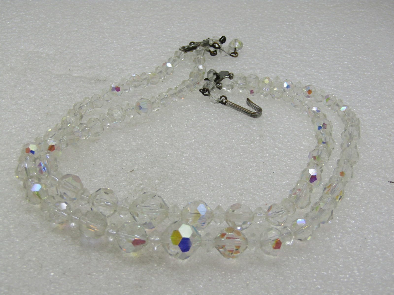 Vintage Aurora Borealis Crystal Necklace, Double-Strand, 16" - 4