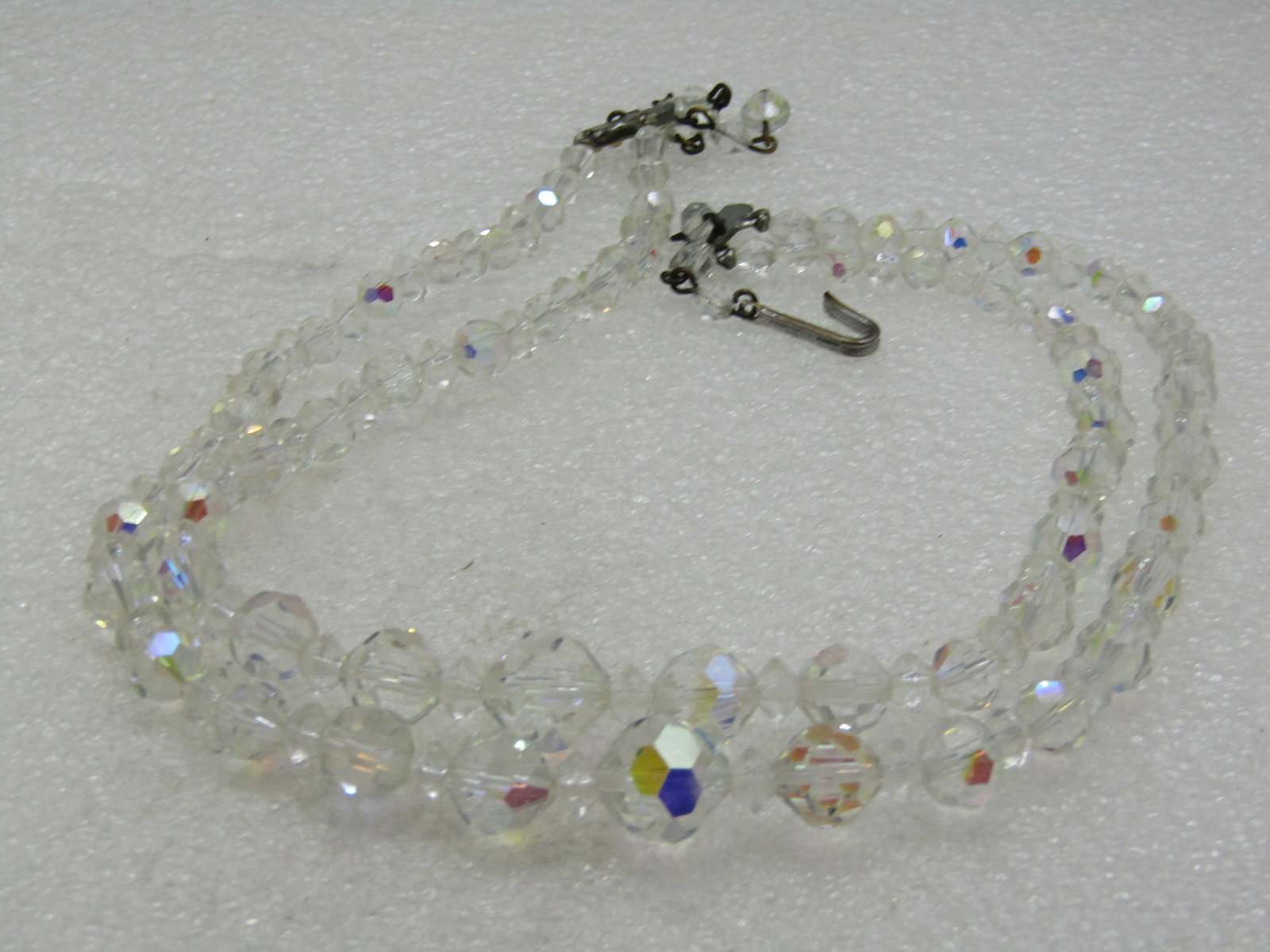 Vintage Aurora Borealis Crystal Necklace, Double-Strand, 16" - 5