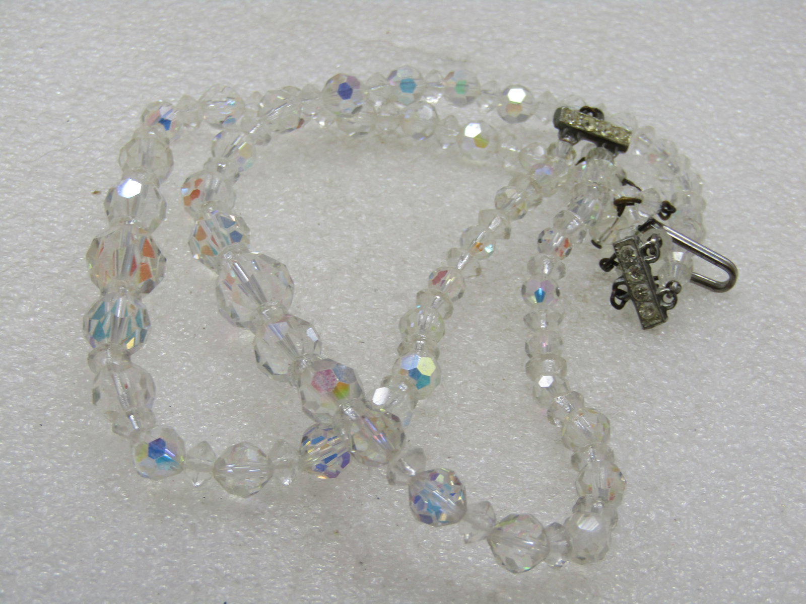 Vintage Aurora Borealis Crystal Necklace, Double-Strand, 16" - 6